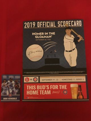 2019 Mlb Chicago Cubs Scorecard,  2020 Schedule / You Pick 