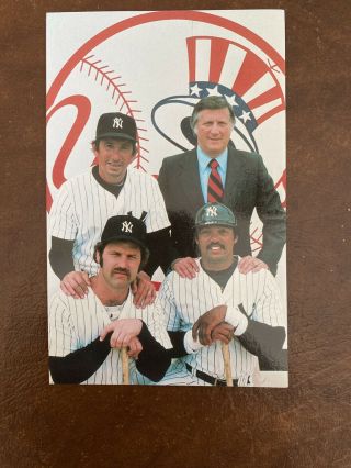 1980’s York Yankees Coral - Lee Postcard - Martin,  Jackson,  Munson,  Steinbrenner