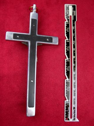 German Carmelite Nuns RARE ANTIQUE ALUMINUM & Bronze Habit Rosary Crucifix Cross 3