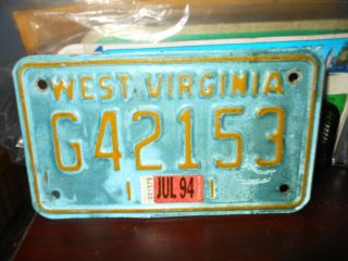 West Virginia 1994 Motorcycle License Plate