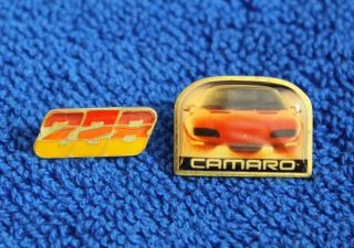 Vintage Chevy Camaro Z28 Chevrolet Hat Lapel Pin Accessory Badge Gm Pair 2