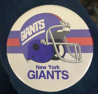 Vintage Nfl York Giants Football 3.  5” Pinback Pin Button