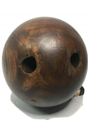 Antique Wooden Ball Boule Bocce French Heavy 11.  2 Lbs Bowling Yard Lawn Art Burl