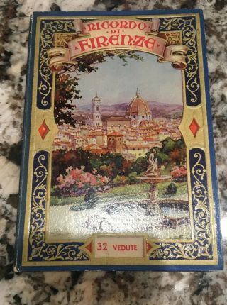 32 Vintage Firenze Florence Italy Foldout Photos Book With Map