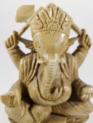 Antique Hindu God Ganesha Intricately Carved Stone Sculpture Handmade Statue