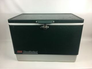 Vintage 1993 Coleman 54 Qt Steel Belted Insulated Cooler Ice Chest Green