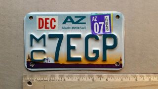 License Plate,  Arizona,  Sunset,  Motorcycle,  2007,  Mc 7 Egp