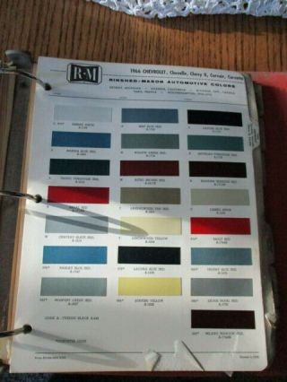 1966 Chevrolet Paint Color Chip Page - R&m Rinshed - Mason