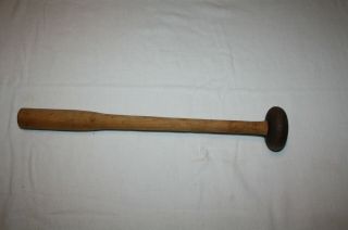Vintage Antique Stone Mason Napping Knapping Hammer Round Head