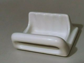 Vintage Ceramic Soap Dish Tray With Washcloth Holder / Grab Bar