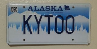 Vintage Alaska Personalized Vanity License Plate Kytoo - Authentic Alaskan Tag