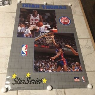 1989 Star Series Isiah Thomas Detroit Pistons Poster 22x35 Starline Basketball
