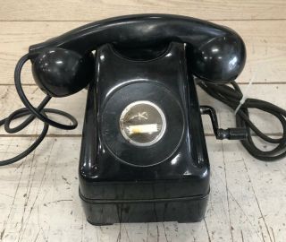 Vintage Antique Kellogg Bakelite Red Bar Desk Phone W/crank 1000 Series 1070 Sa