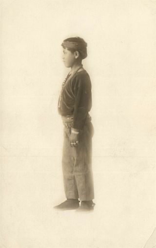 American Indian Boy Antique Real Photo Postcard Rppc