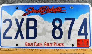 South Dakota License Plate Great Faces Great Places Mt.  Rushmore Old Style Flat
