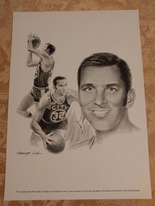 Jerry Lucas Print George Loh Drawing Frameable Print Nba College Basketball