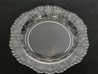 Set Of 4 Vintage Cambridge Rose Point Clear 7 1/2” Etched Salad Plate