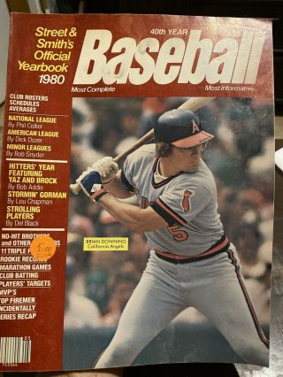 1980 Street And Smith Baseball Yearbook With Brian Downing On The Cover Vintage