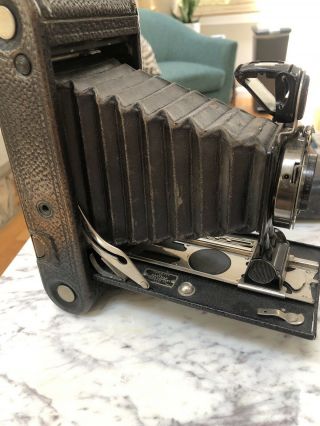 Antique Kodak Jr Bellows Camera No 2 - C Autographic With Leather Case Decorative 3