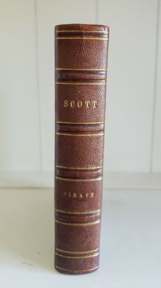 The Pirate Sir Walter Scott Antique 1846 Classic Historical Novel Leather 3
