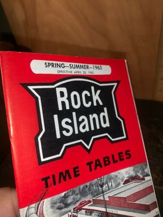 ROCK ISLAND Spring Summer 1963 Time Tables RR STATION Rockets 2