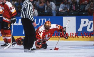 Grant Fuhr Calgary Flames 35mm Slide Negative Hockey Nhl Oct 23 1999 D1