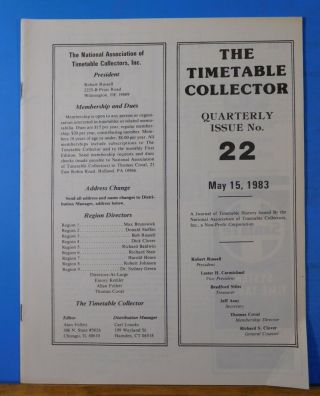 Timetable Collector 22 1983 May Timetables For Internal Use