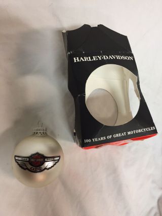 Harley - Davidson Collectible Glass Ornament 100th Anniversary