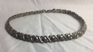 Vintage Sterling Silver Choker Collar Necklace Made In Italy