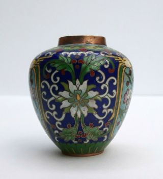 Vintage Or Antique Chinese Cloisonne Vase 2 3/8 