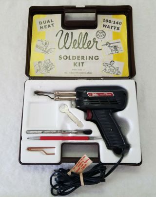 Vintage Weller Soldering Kit Model 8200 Pk Dual Heat 100/140 Watts With Case