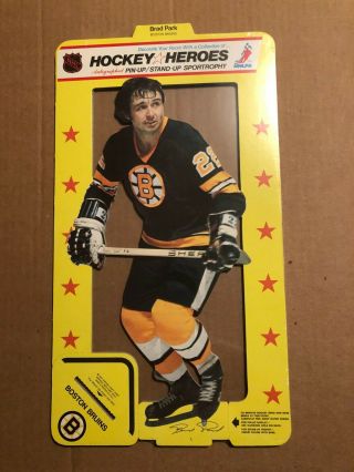 1975 Hockey Heroes Autographed Stand - Up/stick - Up Lrg: 22 Brad Park,  Boston
