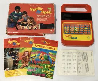 Vintage Speak & Spell 1984 Texas Instruments Ti Box & Books Retro