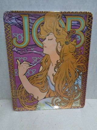Job Cigarette Rolling Papers Mucha Art Vintage Tray Plastic 1977 1976