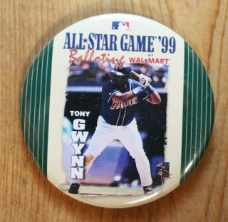 Vintage 1999 Tony Gwynn Walmart All Star 3 " Pin Back Button San Diego Padres