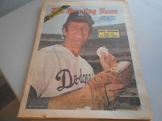 June 22,  1974 Issue Of The Sporting News Newspaper Tommy John Front Cover