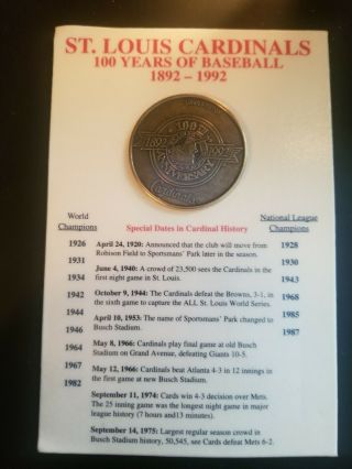 St Louis Cardinals 100 Years Of Baseball Commemorative Coin