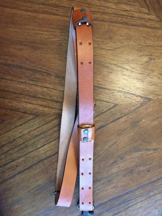 Vintage Unbranded Leather Rifle Sling With Quick Detach Swivels