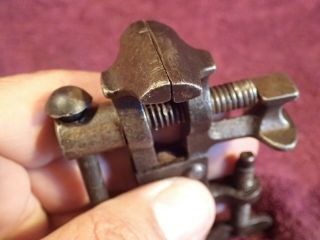 VINTAGE ANTIQUE WELL MADE SMALL CLAMP VICE with ANVIL, 2