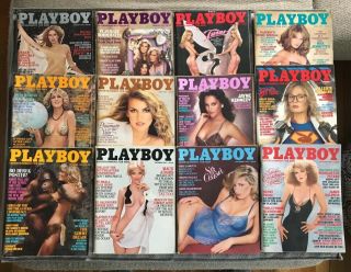 Vintage Playboy Magazines Full Year 1981 - 12 Issues Complete W/ Centerfolds