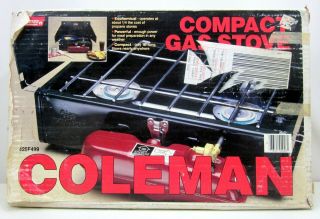 Vintage 1986 Coleman Model 425f499 2 - Burner Camp Stove Usa -