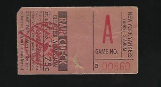 1954 - 68 York Yankees Stadium Ticket Stub Unknown Exhibition Game