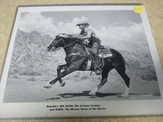 Vintage Western Movie Star Promo Picture } - Rex Allen & Koko