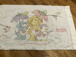 Vintage Care Bear Cousins Pillowcase And Fitted Twin Sheet