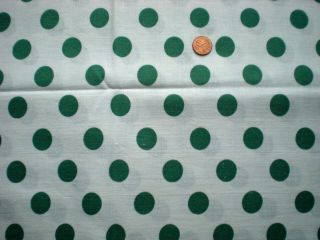 Green Polka Dots On White Full Vtg Feedsack Quilt Sewing Dollclothes Craft