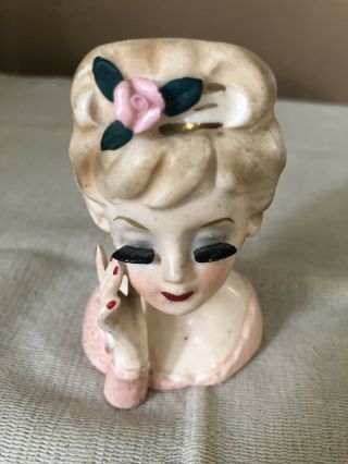 Vintage Inarco E - 480 Miniature Lady Head Vase 1963