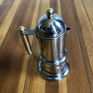 Vintage INOX 18/10 MADE IN ITALY TZ 4 Stovetop Espresso Coffee Maker Collectible 2