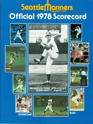 1978 Seattle Mariners Vs Minnesota Twins Program: Opening Day - Glenn Abbott