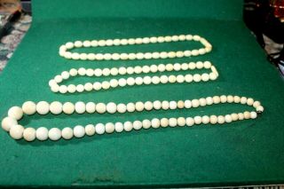 3 Vintage Bone Bead Necklaces 1 - 20 " 2 - 18 " 2 Screw Clasp 1 Clasp Type.