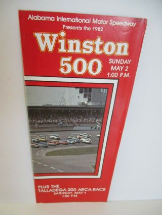 Vtg Alabama Intl Motor Speedway Winston 500 May 1982 Ticket Brochure Nascar Ad